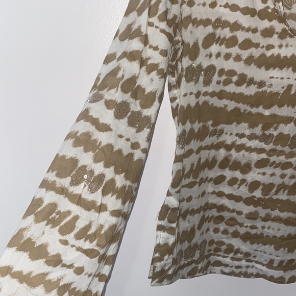 Tory Burch Stephanie Sequin Embellished Tunic Cotton Top - Picture 2 of 7